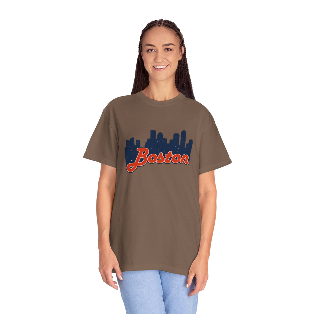 Boston Skyline T-Shirt — Retro Script City Tee