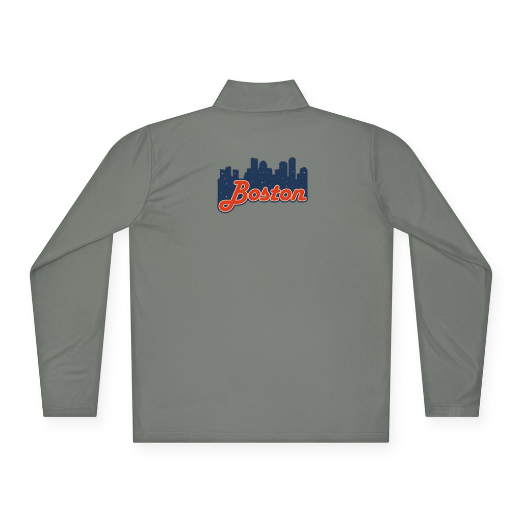 Quarter-Zip Pullover — Boston Skyline Script Logo