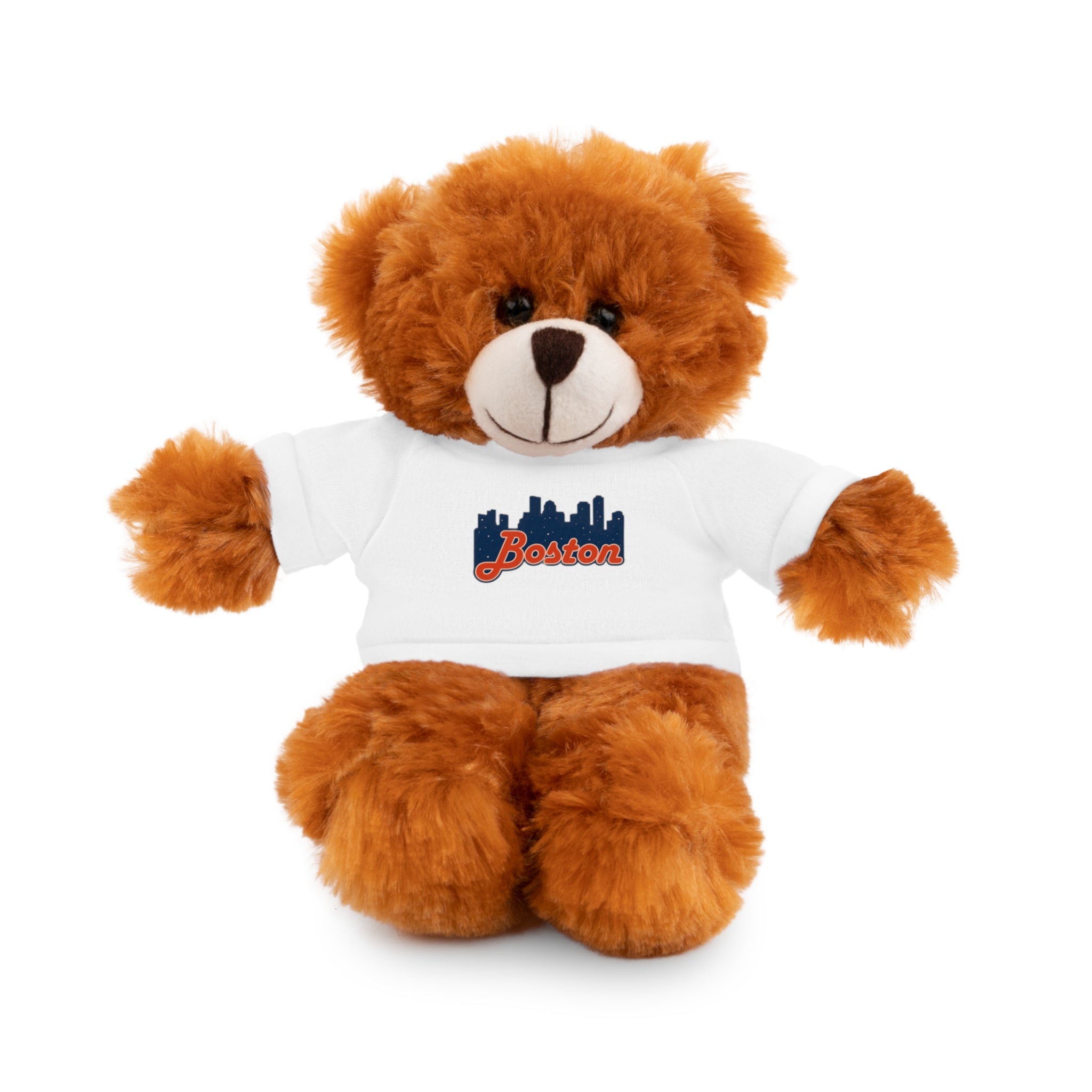 Boston Skyline Teddy Bear with 'Boston' Tee — Plush Souvenir Gift