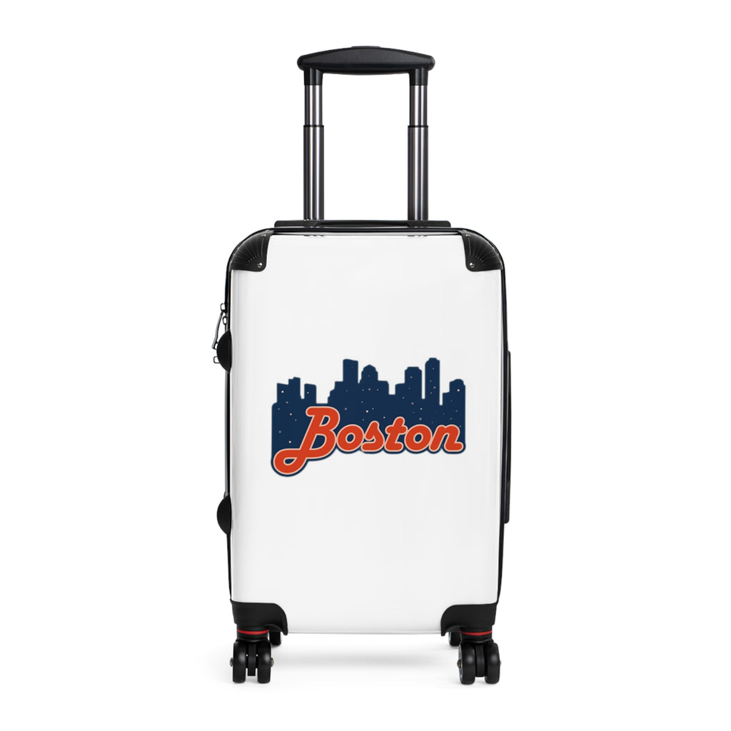 Boston Skyline Carry-On Suitcase – Retro Script Travel Luggage