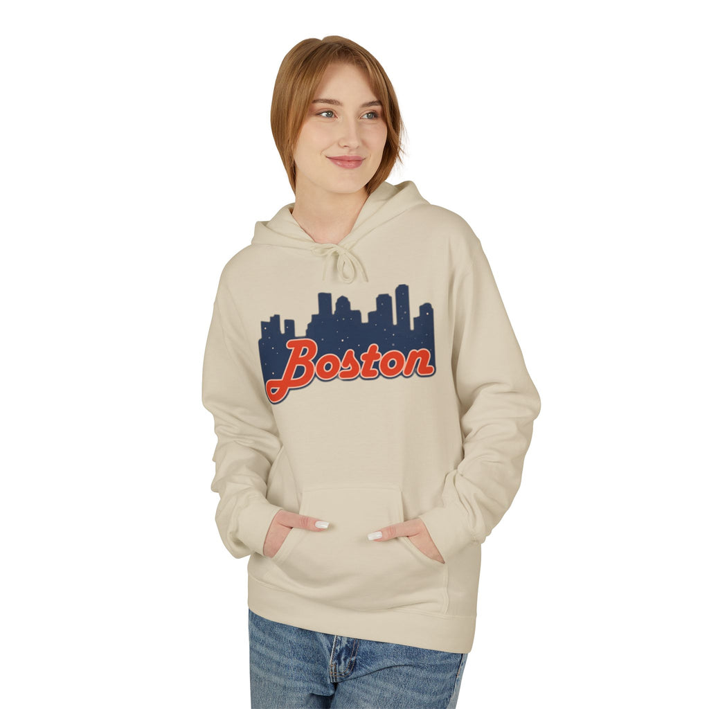Boston Skyline Hoodie – Retro Script City Sweatshirt