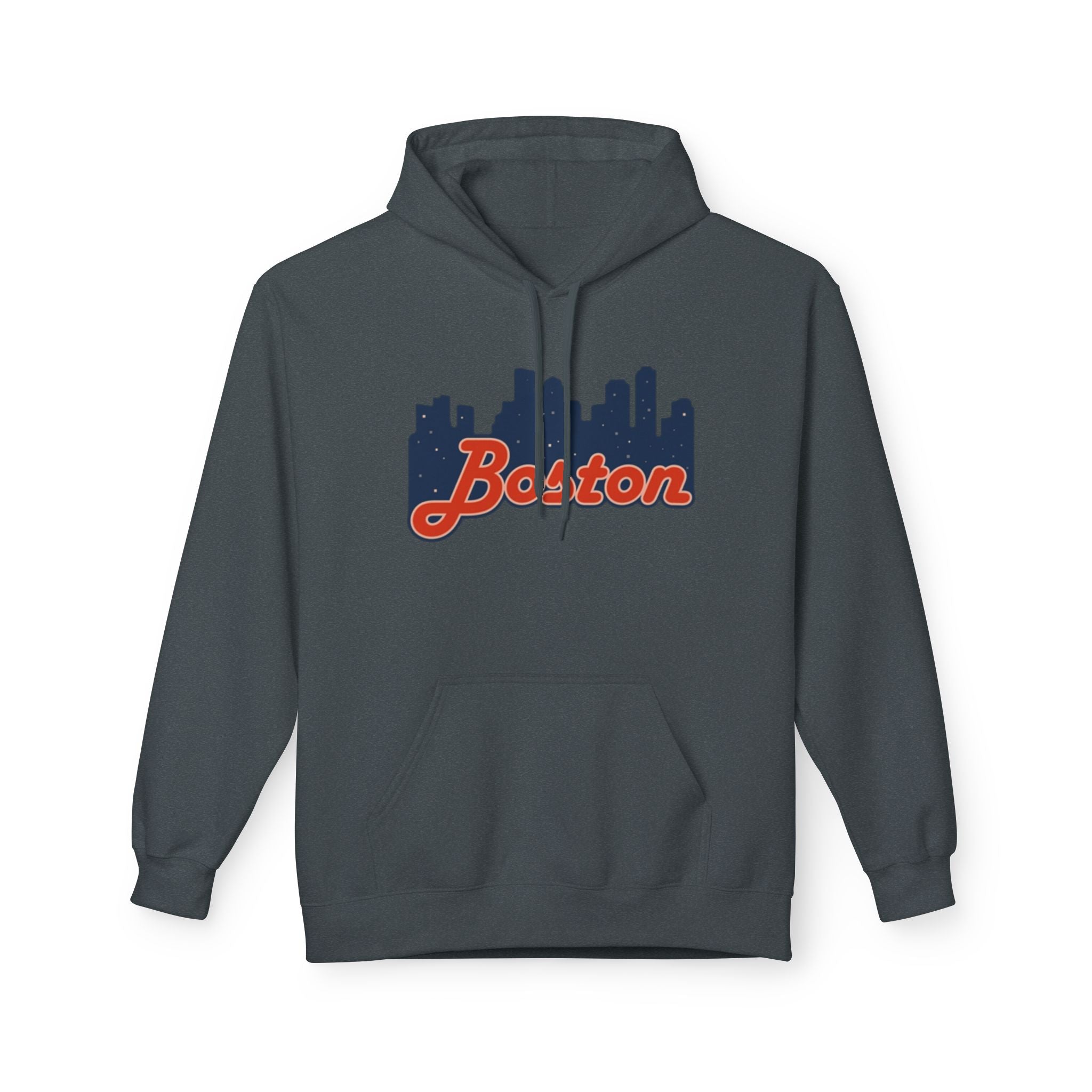 Boston Skyline Hoodie — Retro Script City Skyline Pullover