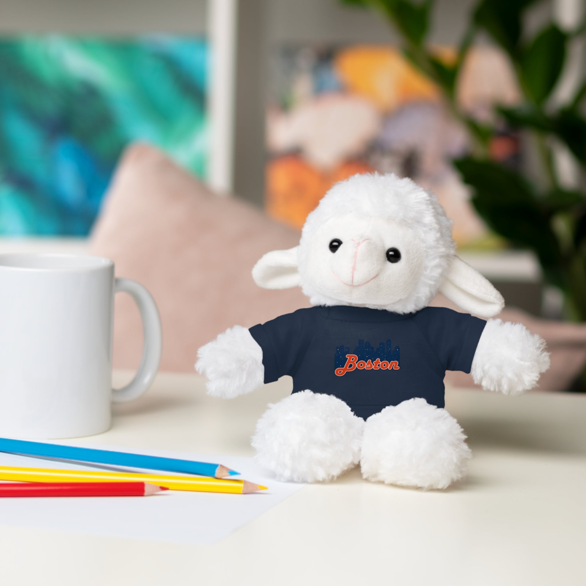 Boston Skyline Teddy Bear with 'Boston' Tee — Plush Souvenir Gift