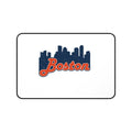 Boston Skyline Desk Mat — Retro Script Mouse Pad for Home Office & Gamers