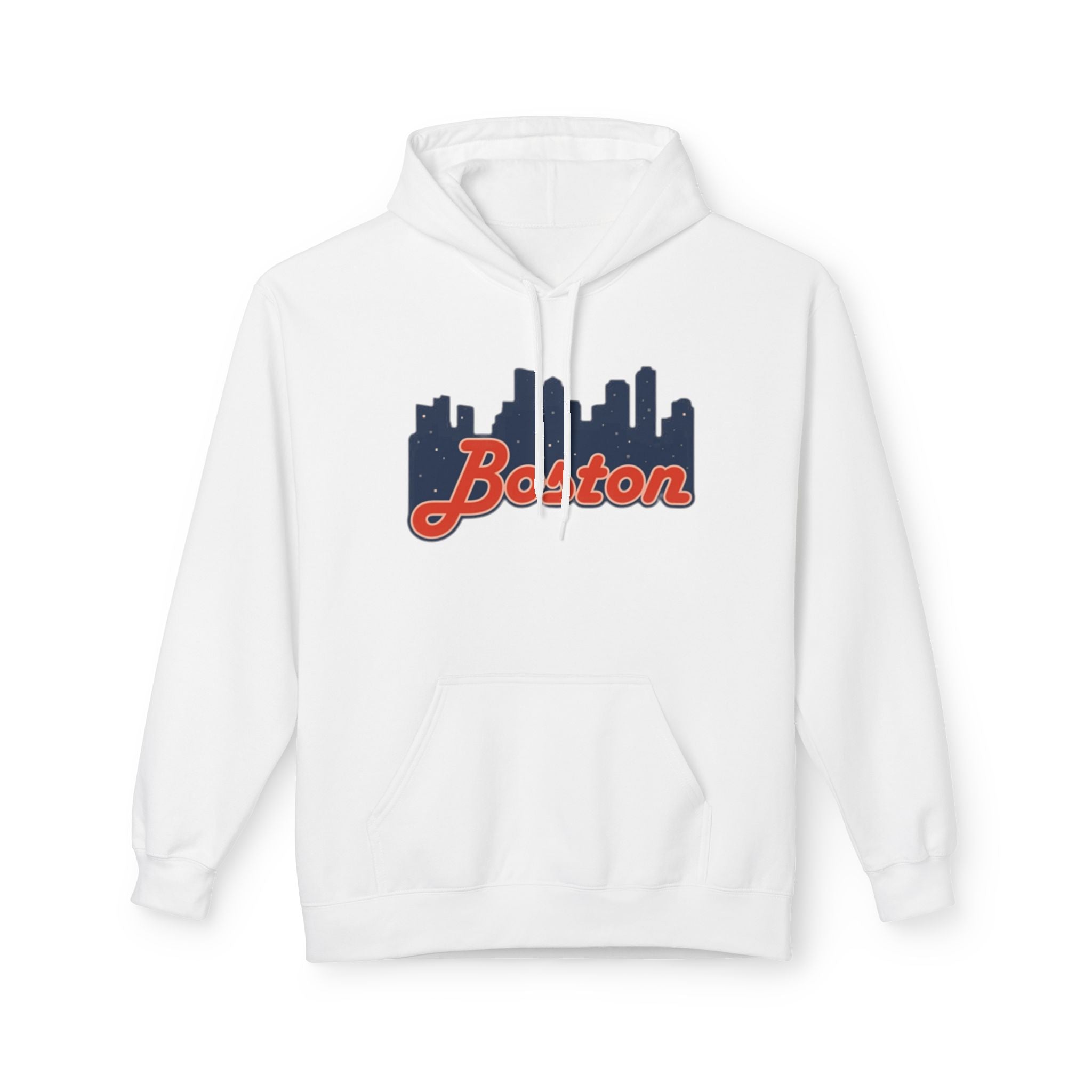 Boston Skyline Hoodie — Retro Script City Skyline Pullover