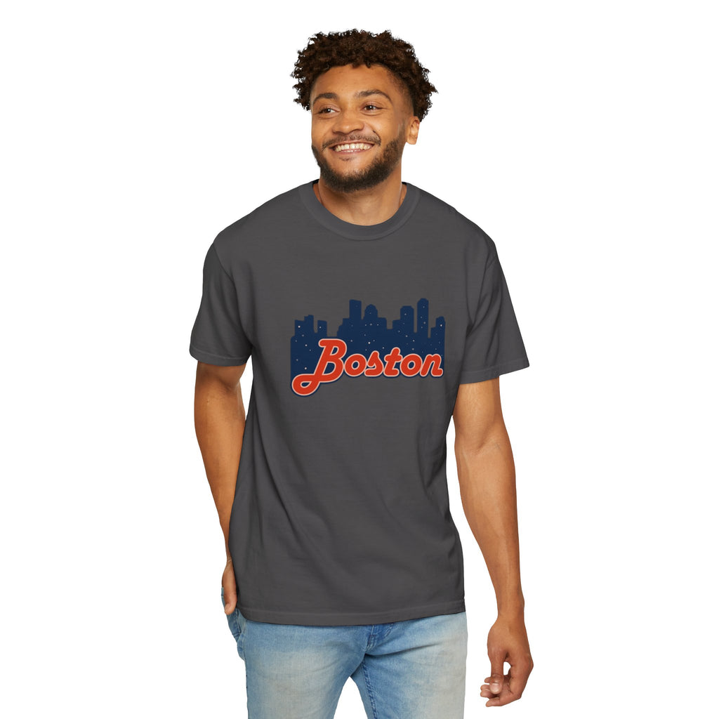 Boston Skyline T-Shirt — Retro Script City Tee