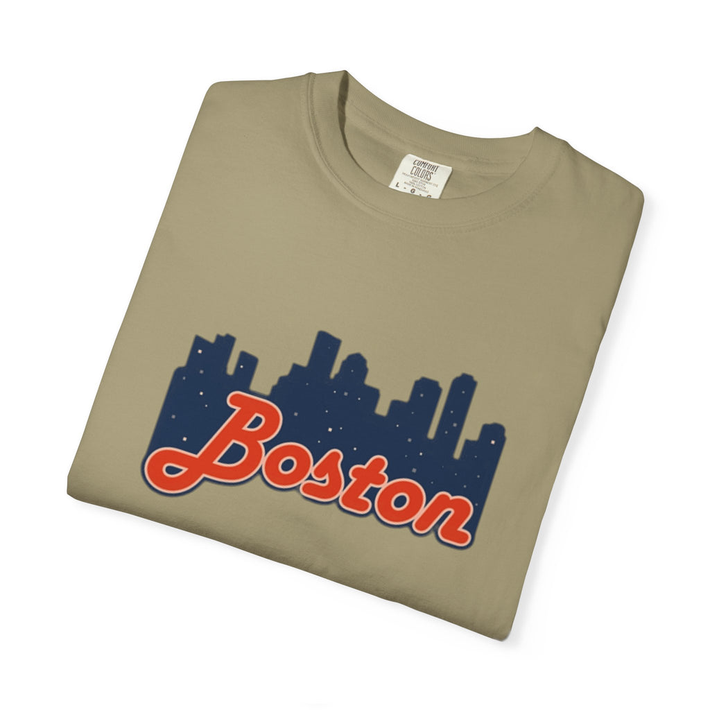 Boston Skyline T-Shirt — Retro Script City Tee