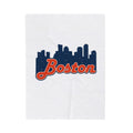 Boston Skyline Velveteen Plush Blanket — Cozy City Throw with 'Boston' Script