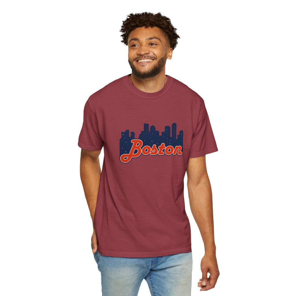 Boston Skyline T-Shirt — Retro Script City Tee