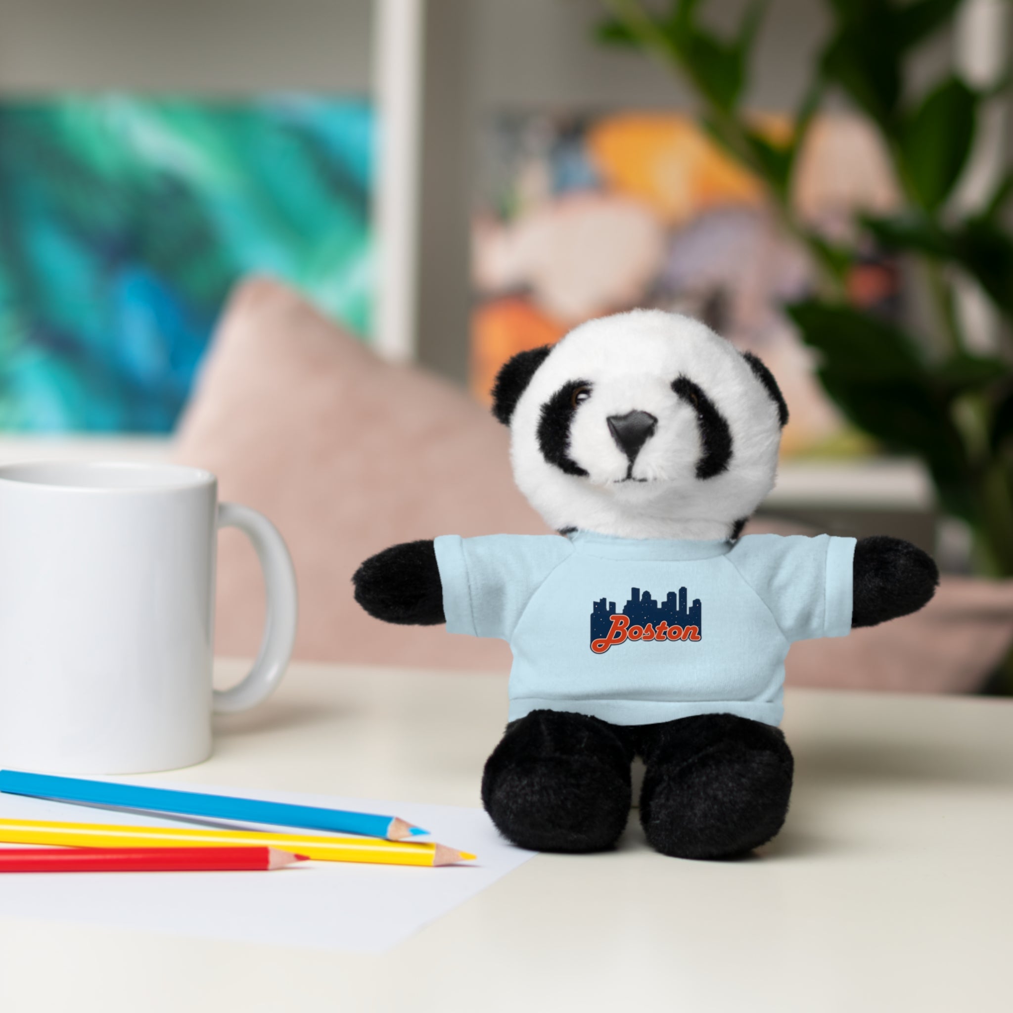 Boston Skyline Teddy Bear with 'Boston' Tee — Plush Souvenir Gift