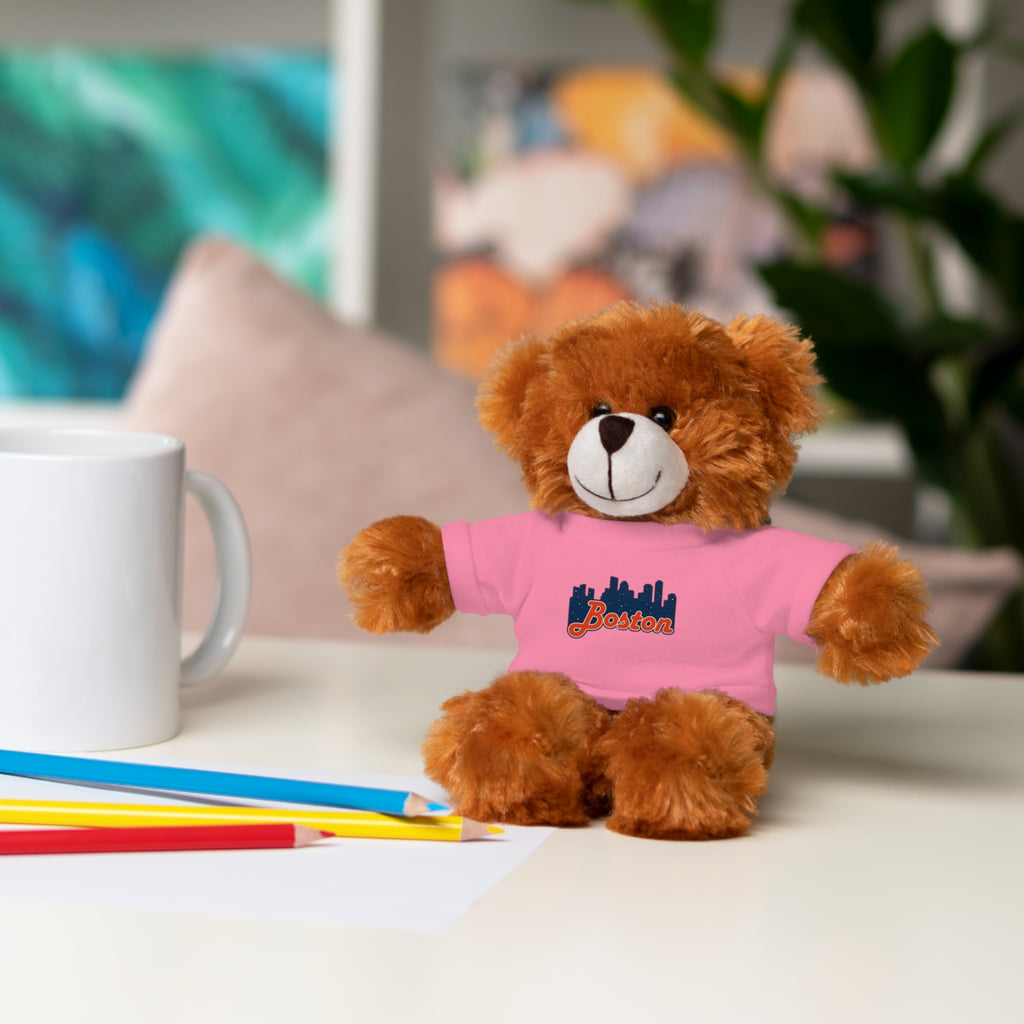 Boston Skyline Teddy Bear with 'Boston' Tee — Plush Souvenir Gift