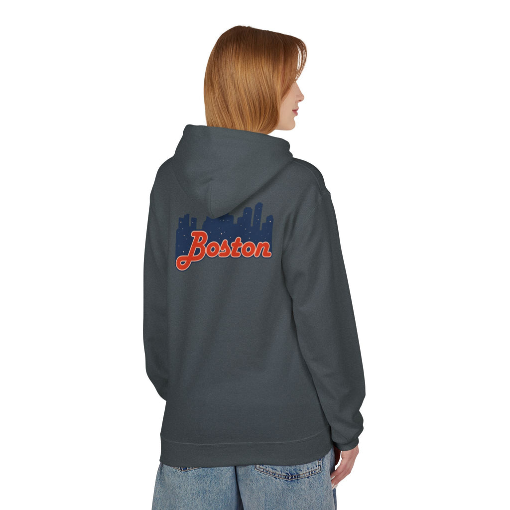 Boston Skyline Hoodie — Retro Script City Skyline Pullover