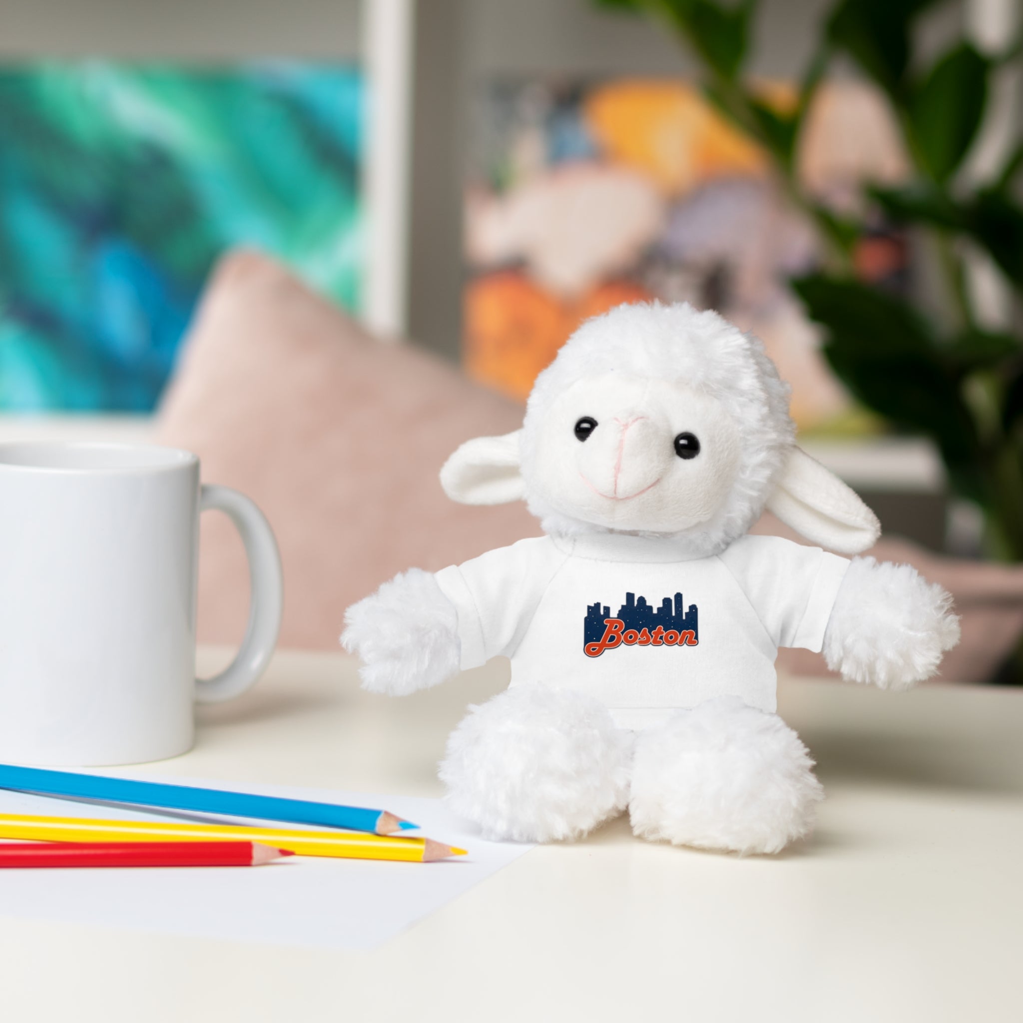 Boston Skyline Teddy Bear with 'Boston' Tee — Plush Souvenir Gift