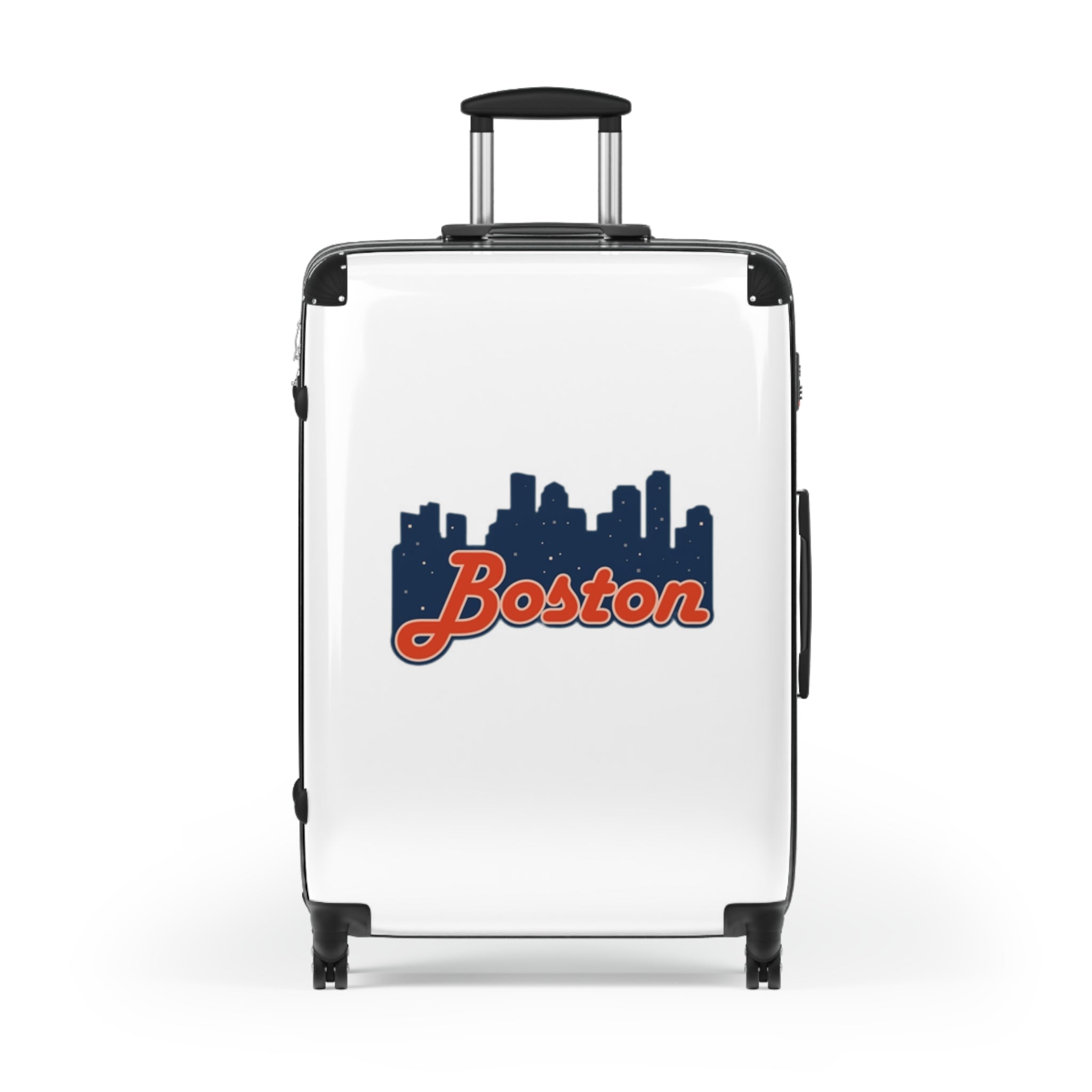 Boston Skyline Carry-On Suitcase – Retro Script Travel Luggage