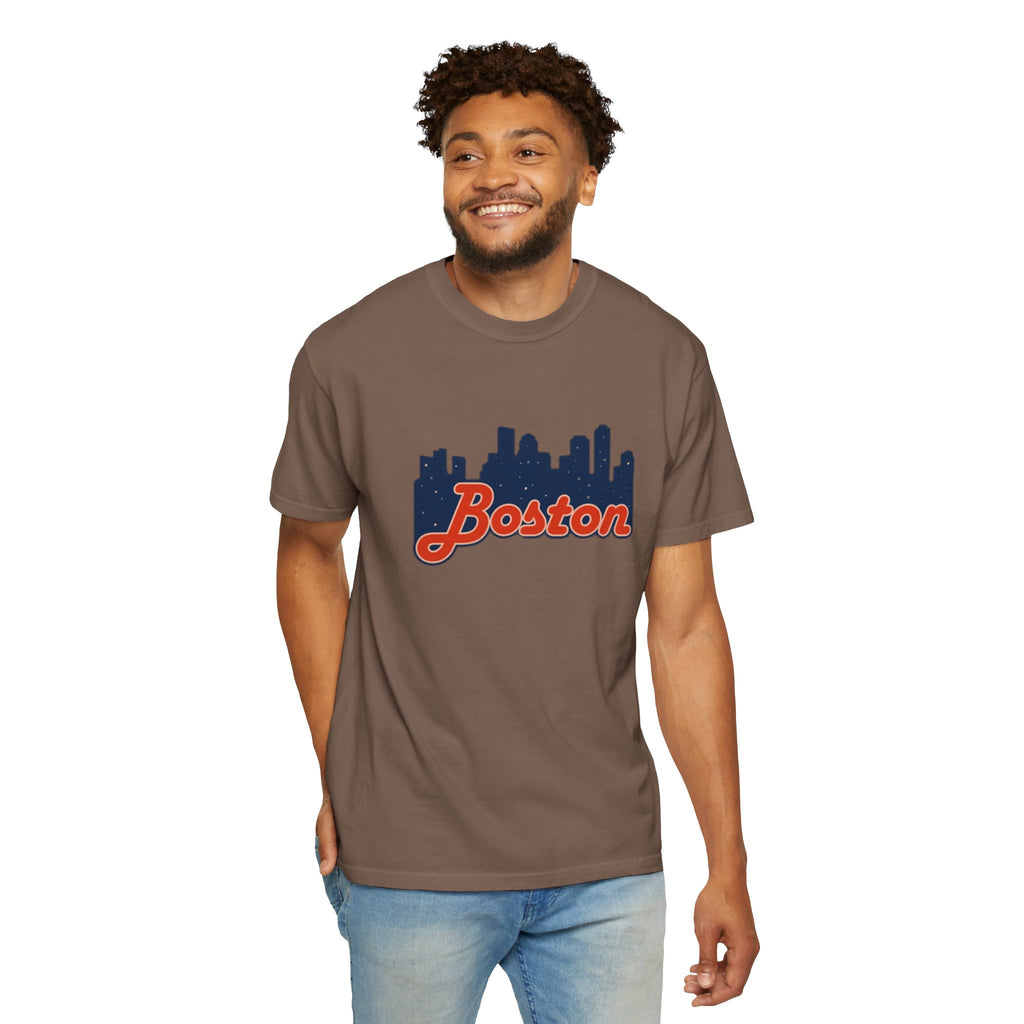 Boston Skyline T-Shirt — Retro Script City Tee
