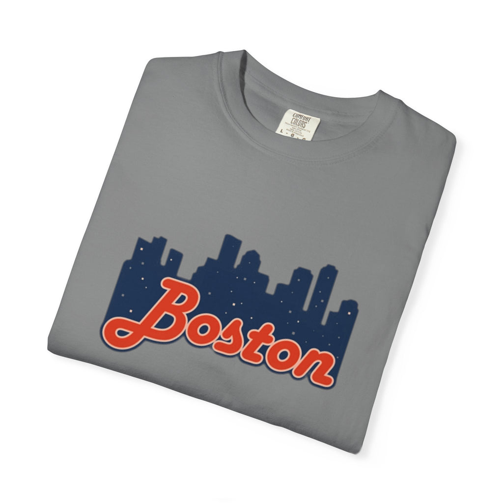 Boston Skyline T-Shirt — Retro Script City Tee