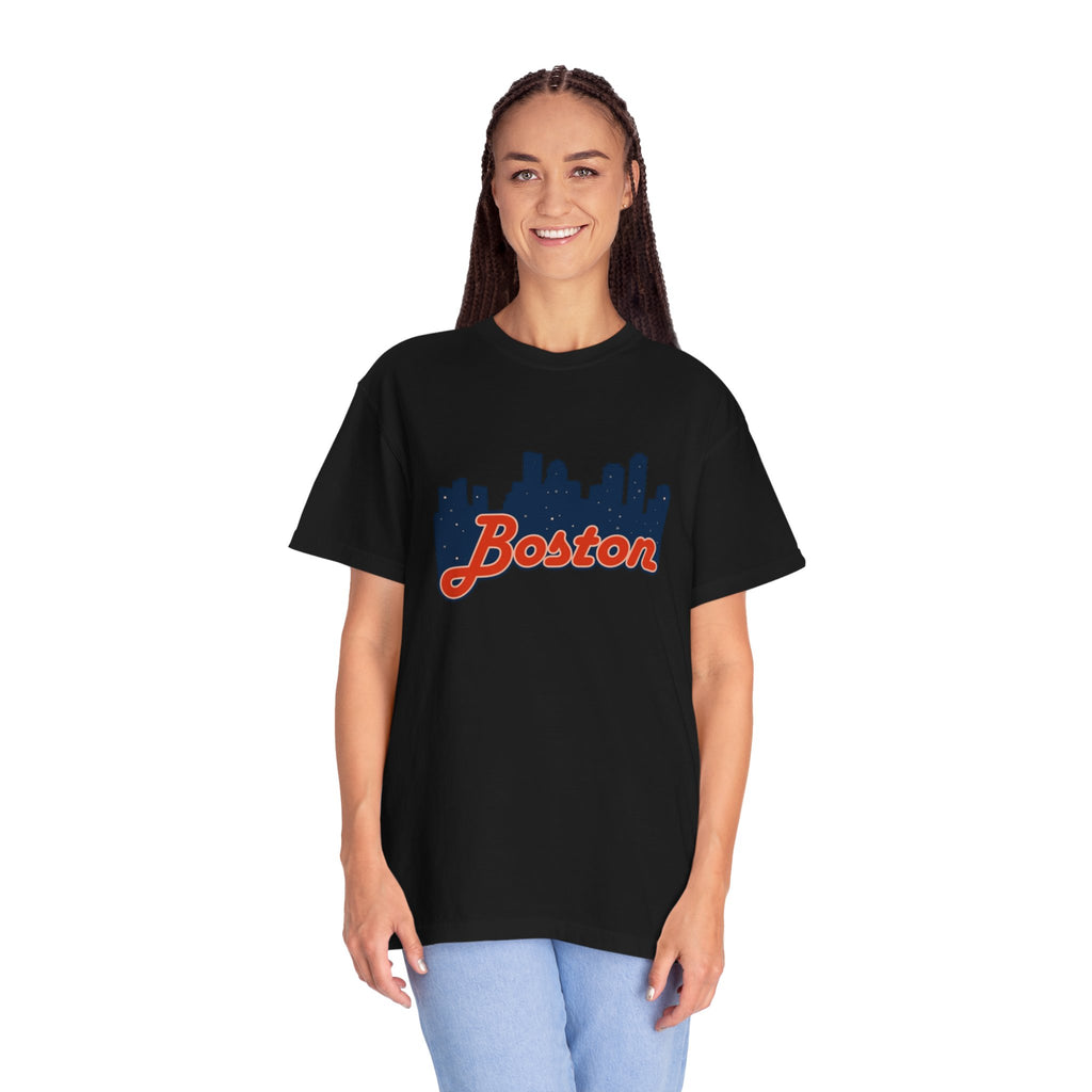 Boston Skyline T-Shirt — Retro Script City Tee