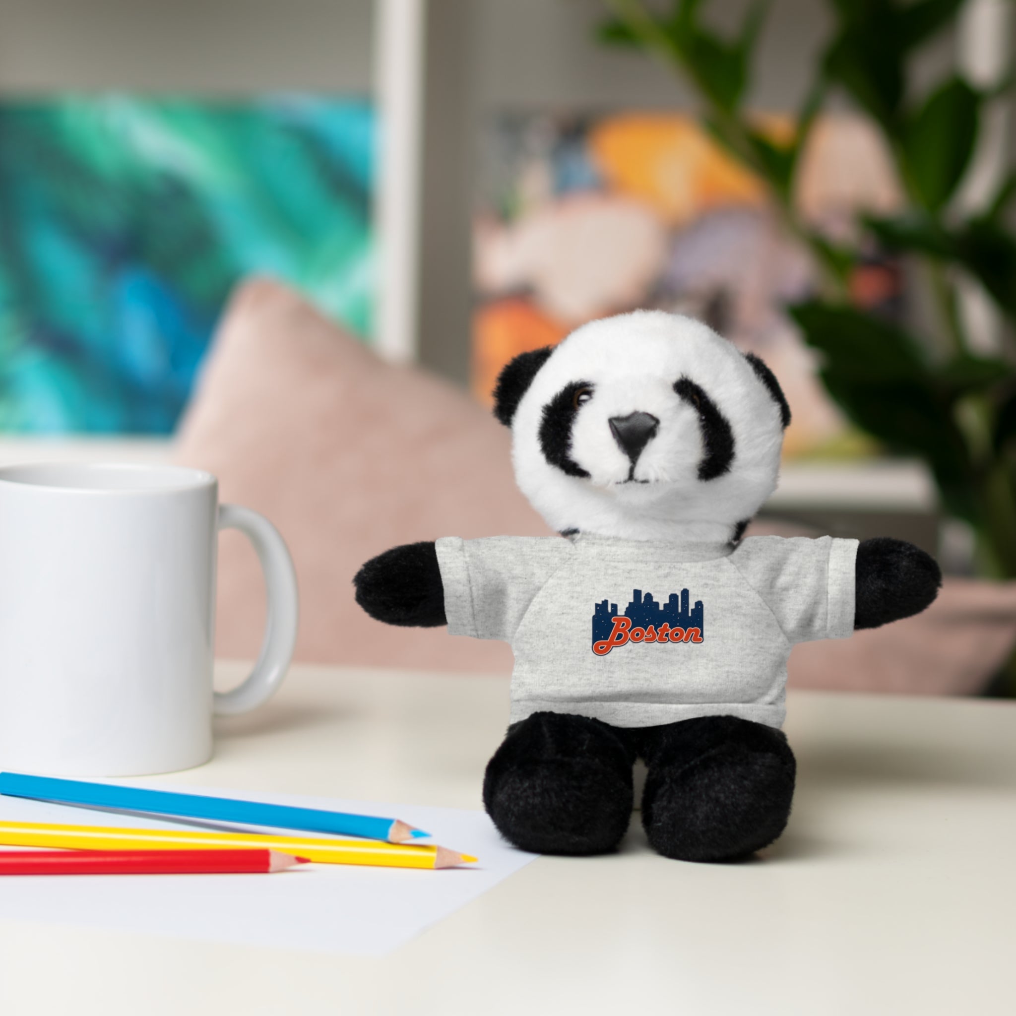 Boston Skyline Teddy Bear with 'Boston' Tee — Plush Souvenir Gift