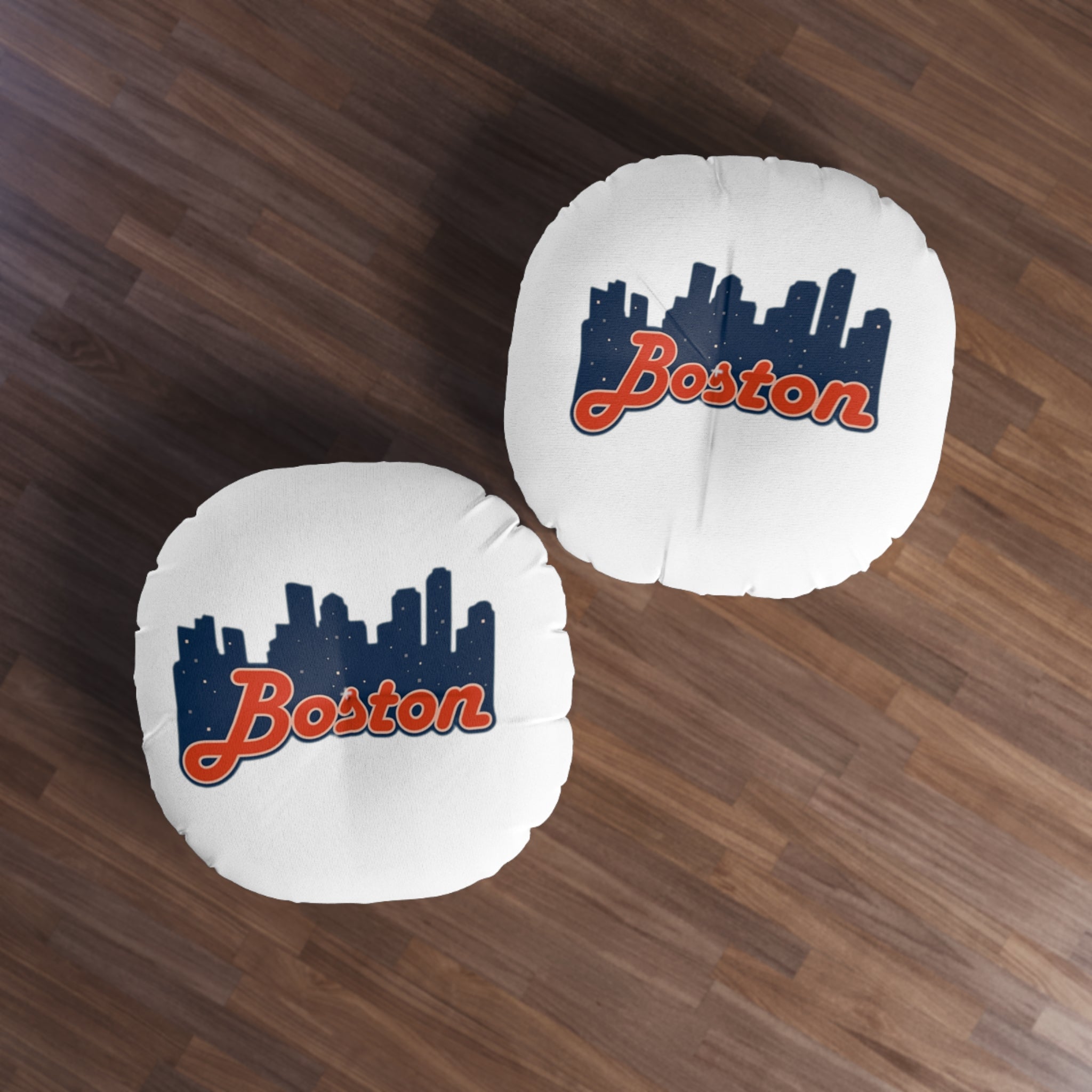 Boston Skyline Round Tufted Floor Pillow — City Pride Home Accent