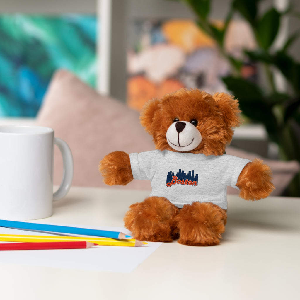 Boston Skyline Teddy Bear with 'Boston' Tee — Plush Souvenir Gift