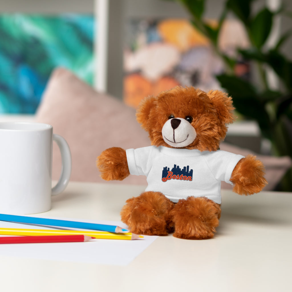 Boston Skyline Teddy Bear with 'Boston' Tee — Plush Souvenir Gift