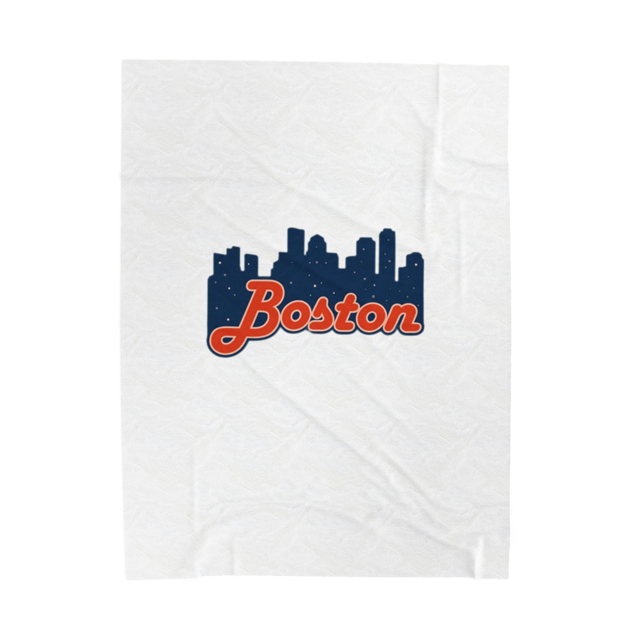Boston Skyline Velveteen Plush Blanket - Cozy City-Inspired Throw for Home Decoration