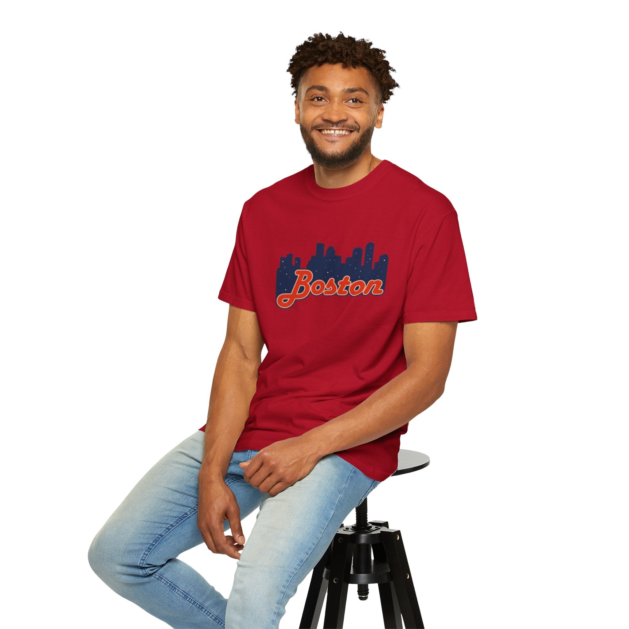 Boston Skyline T-Shirt — Retro Script City Tee