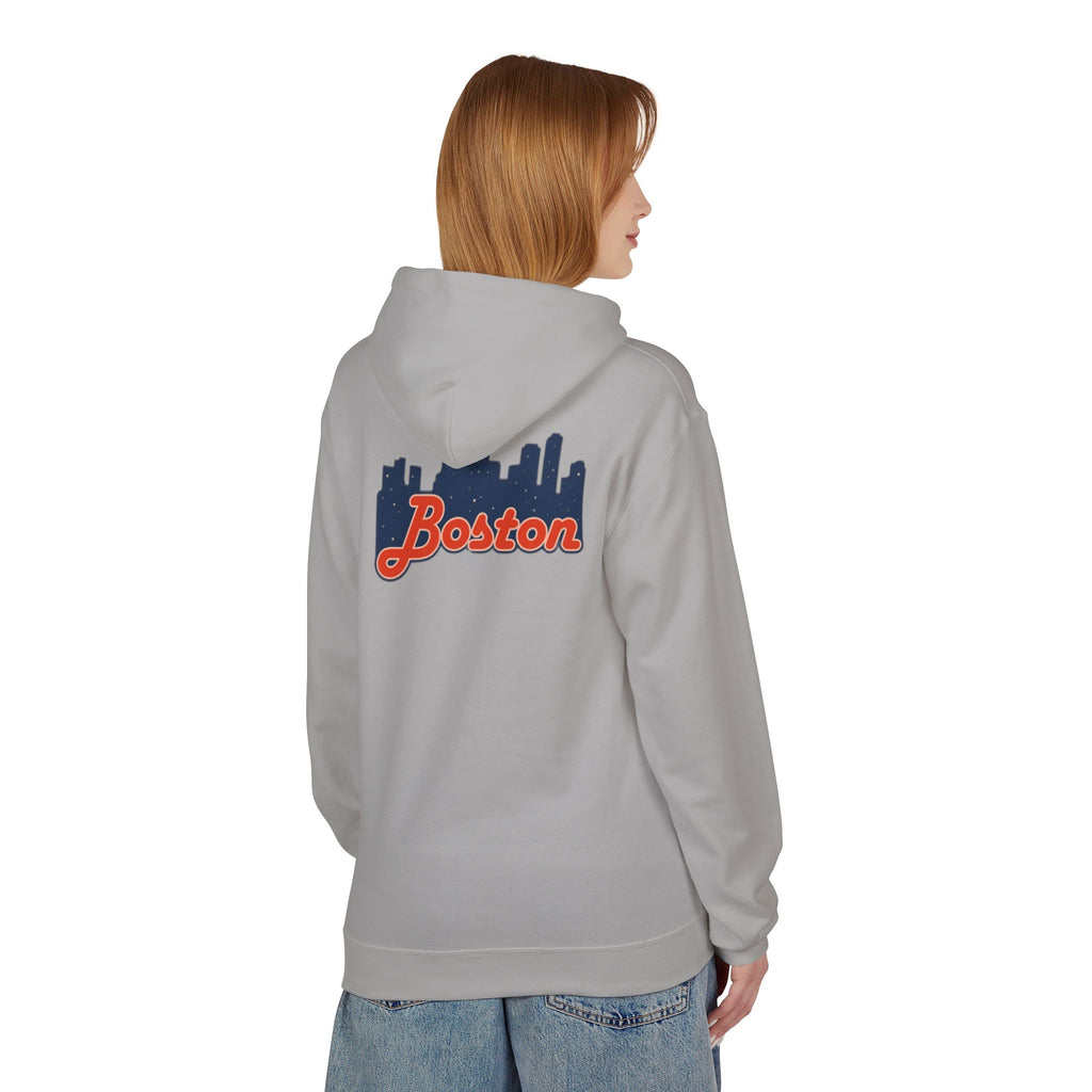 Boston Skyline Hoodie — Retro Script City Skyline Pullover
