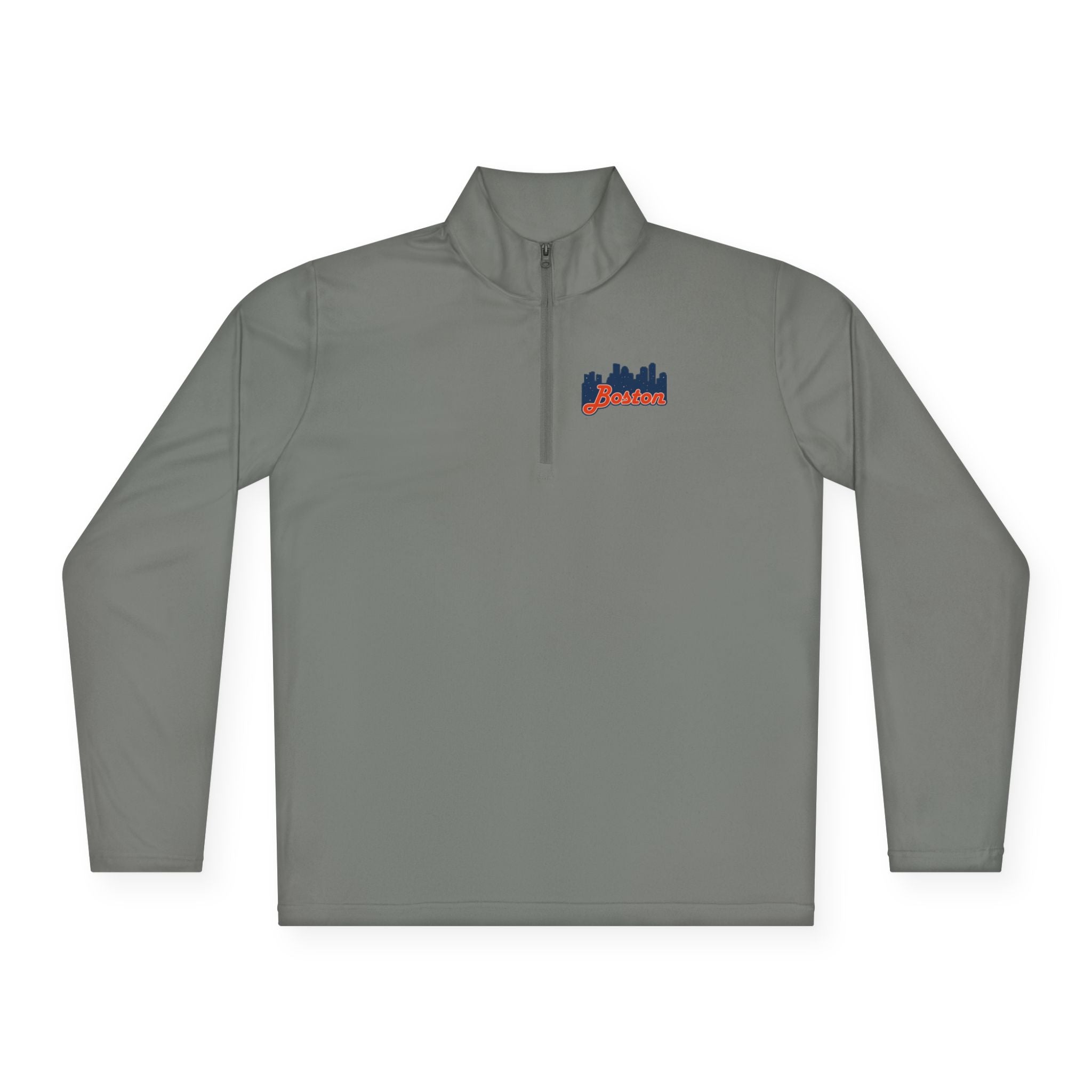 Quarter-Zip Pullover — Boston Skyline Script Logo