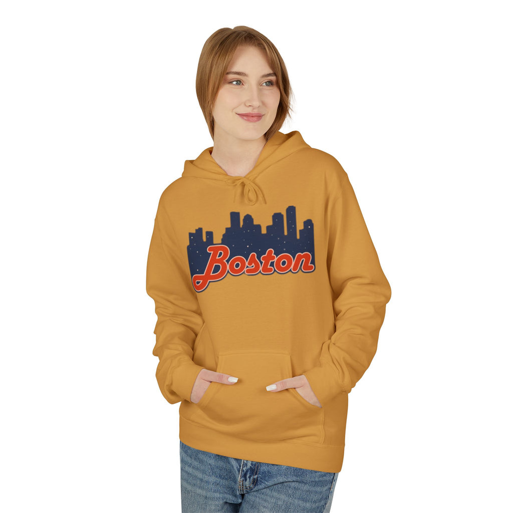 Boston Skyline Hoodie – Retro Script City Sweatshirt