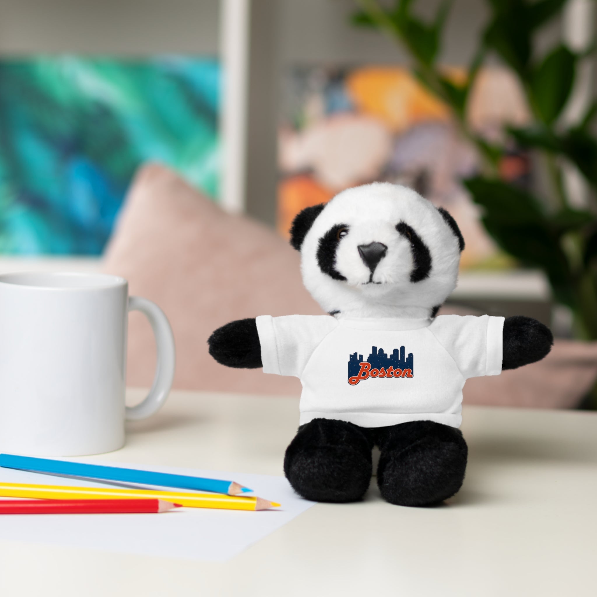 Boston Skyline Teddy Bear with 'Boston' Tee — Plush Souvenir Gift
