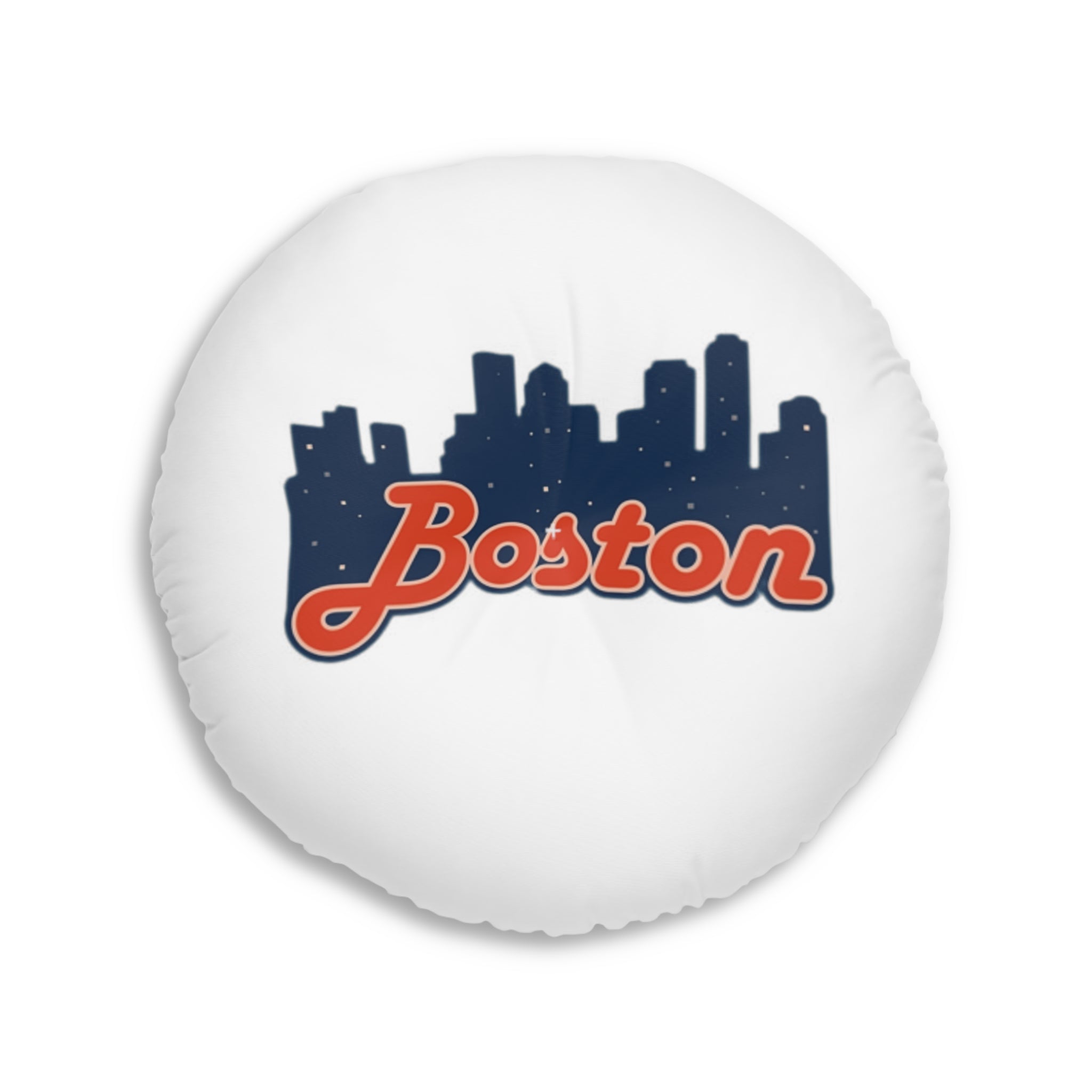 Boston Skyline Round Tufted Floor Pillow — City Pride Home Accent