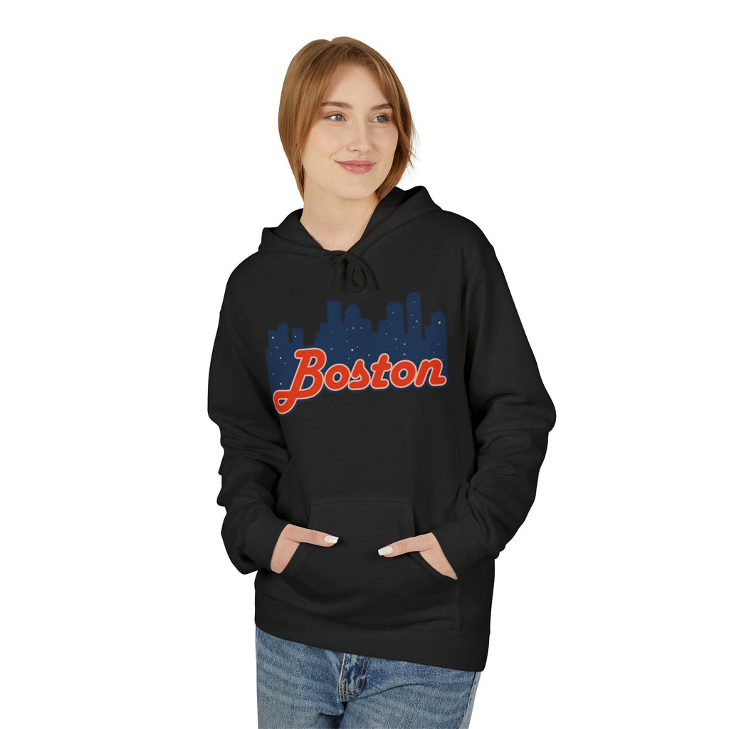 Boston Skyline Hoodie – Retro Script City Sweatshirt