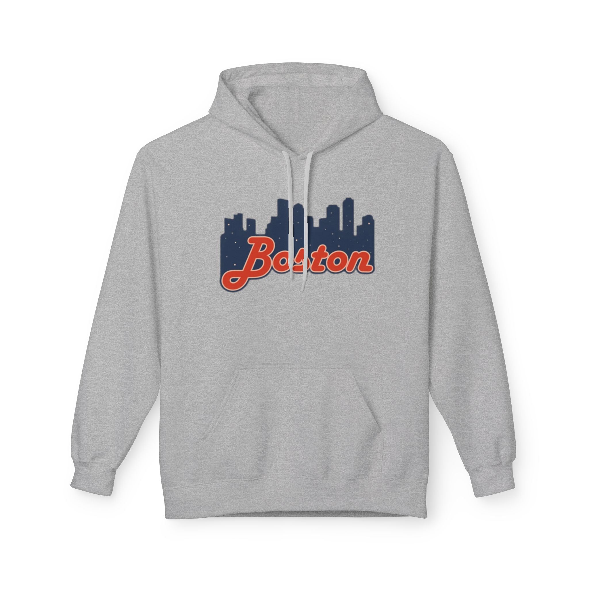 Boston Skyline Hoodie — Retro Script City Skyline Pullover