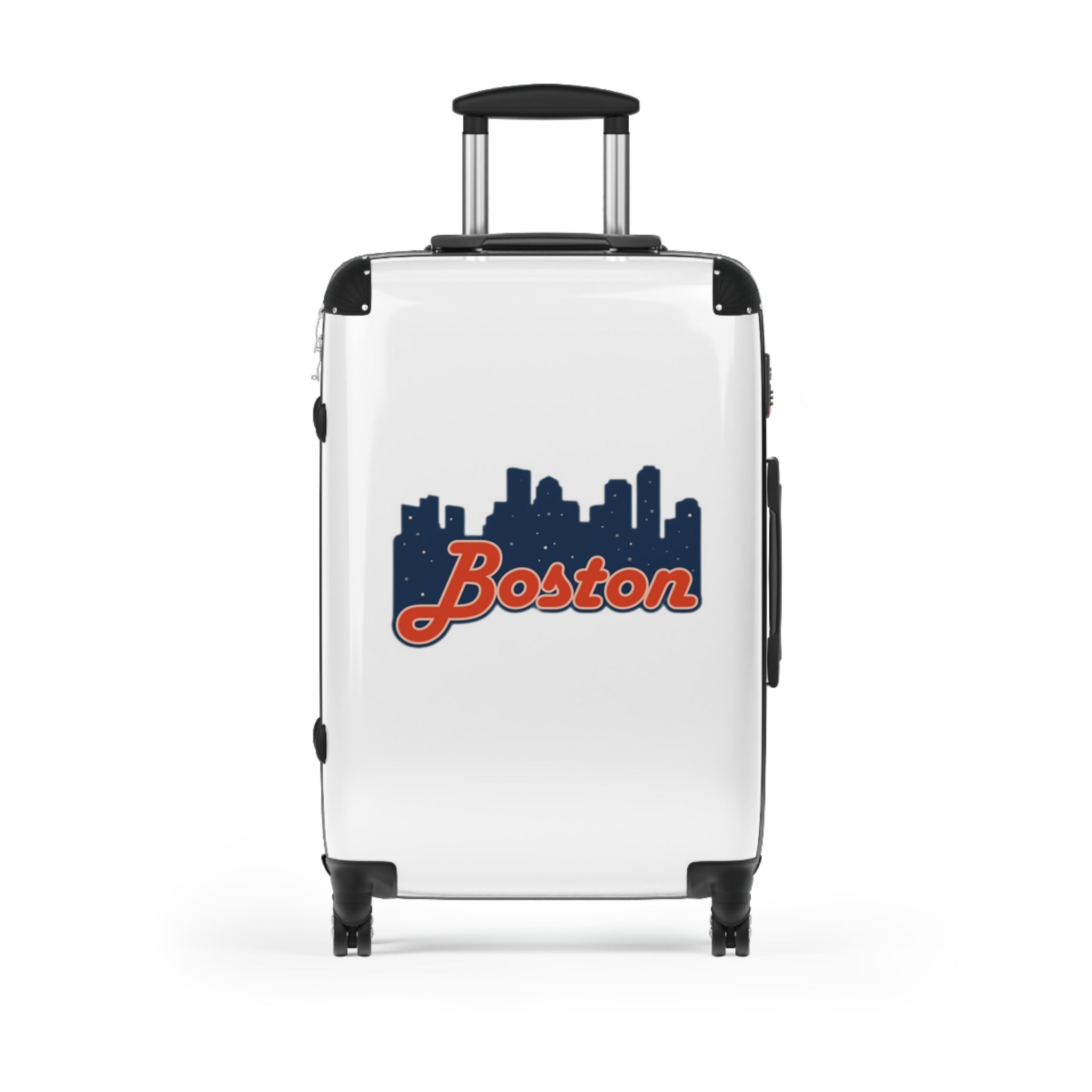 Boston Skyline Carry-On Suitcase – Retro Script Travel Luggage