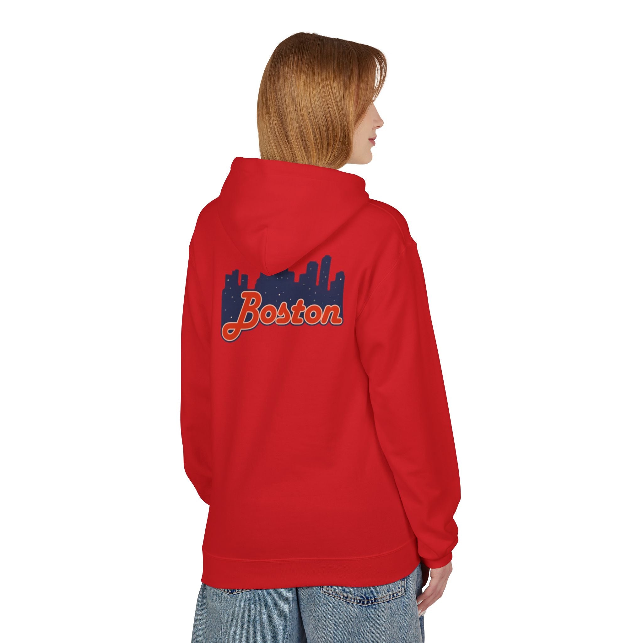 Boston Skyline Hoodie — Retro Script City Skyline Pullover