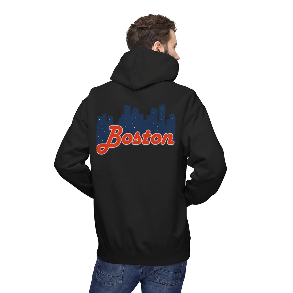 Boston Skyline Hoodie – Retro Script City Sweatshirt