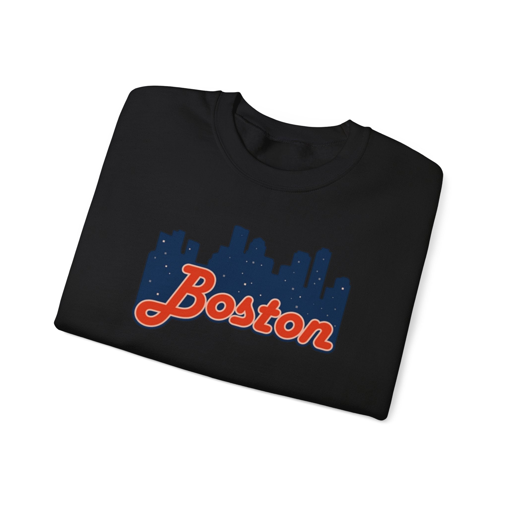Boston Skyline Crewneck Sweatshirt – Retro Script Cityscape