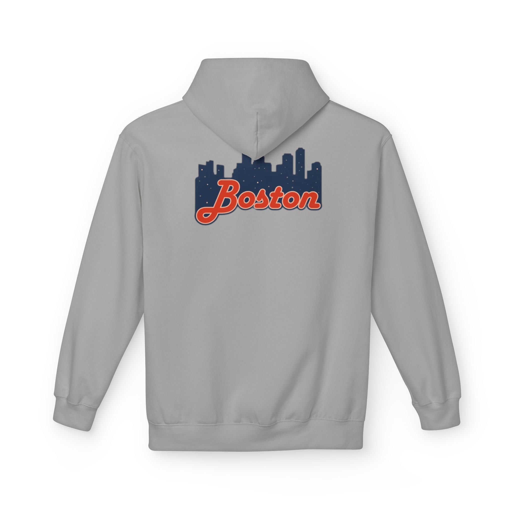 Boston Skyline Hoodie — Retro Script City Skyline Pullover