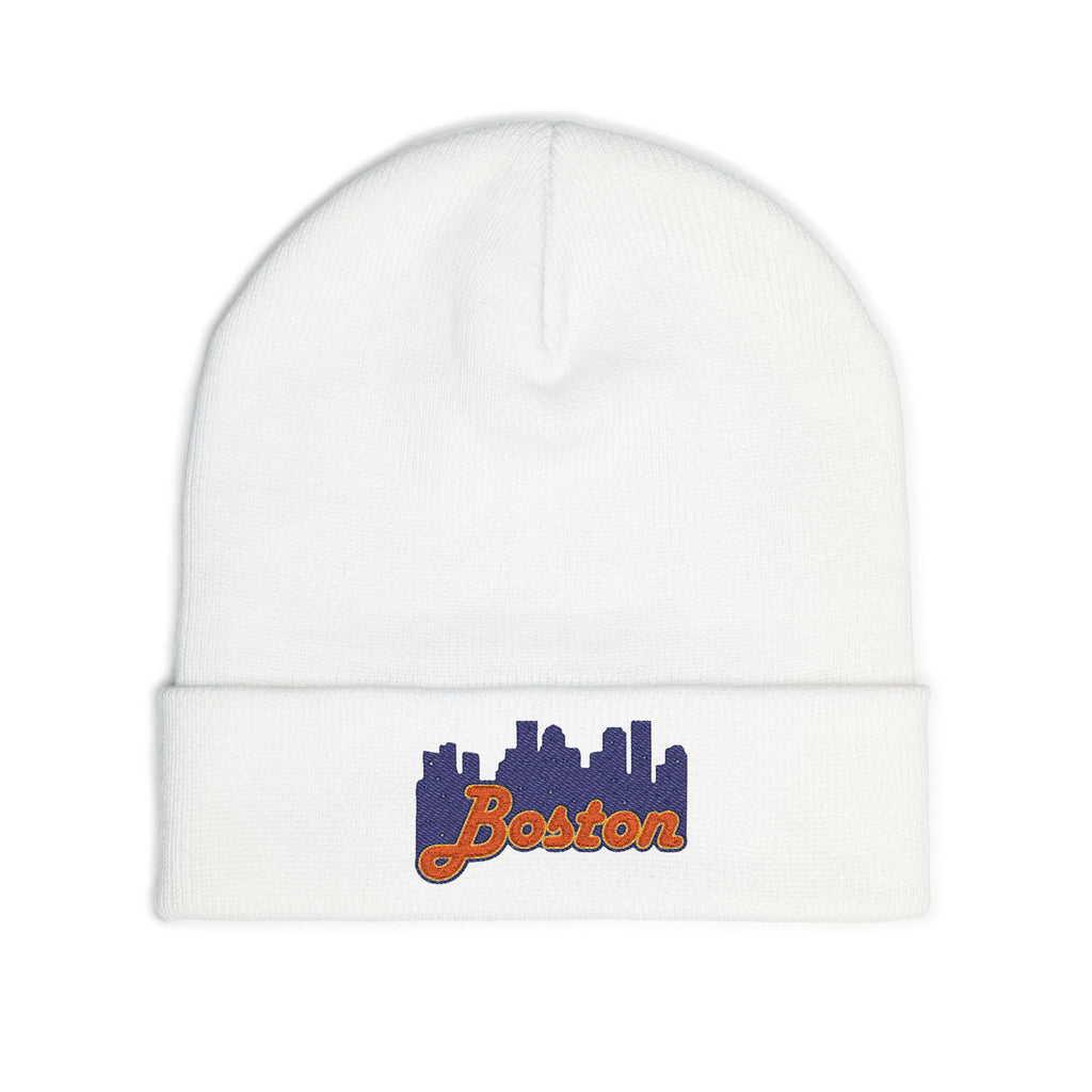 Boston Skyline Embroidered Beanie — Knit Winter Hat