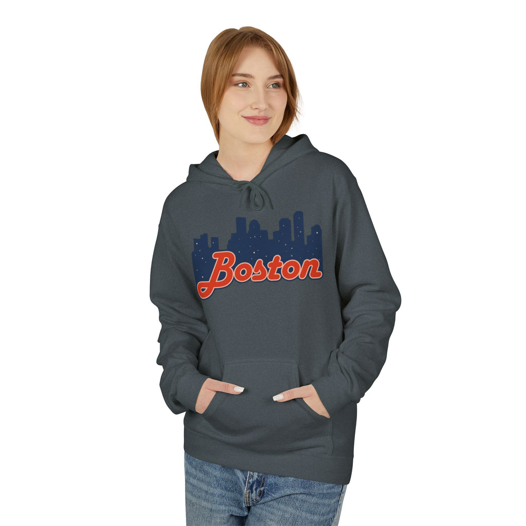 Boston Skyline Hoodie – Retro Script City Sweatshirt