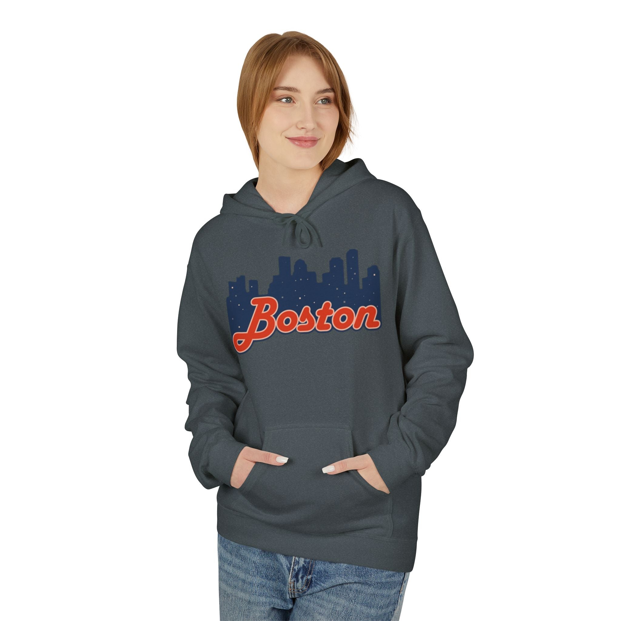 Boston Skyline Hoodie – Retro Script City Sweatshirt