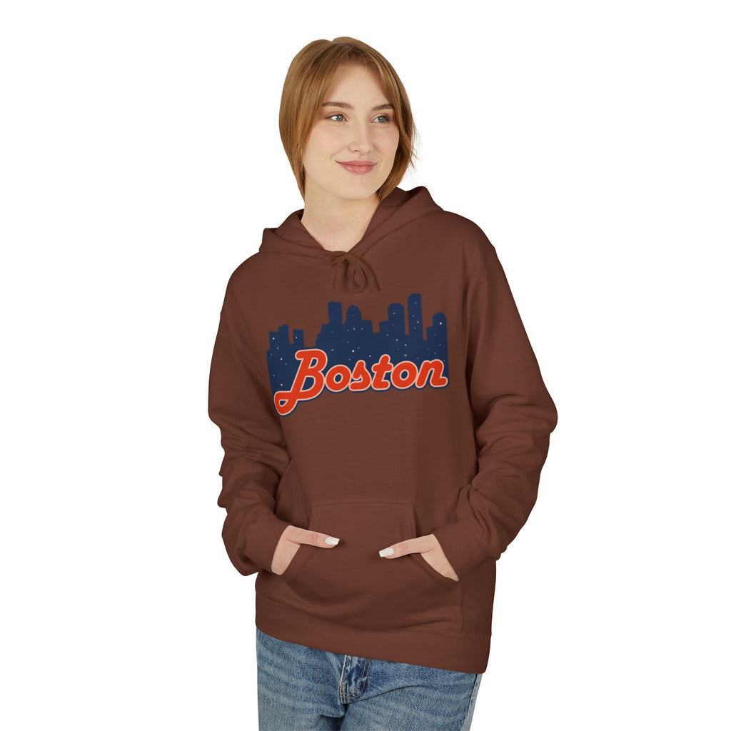 Boston Skyline Hoodie – Retro Script City Sweatshirt