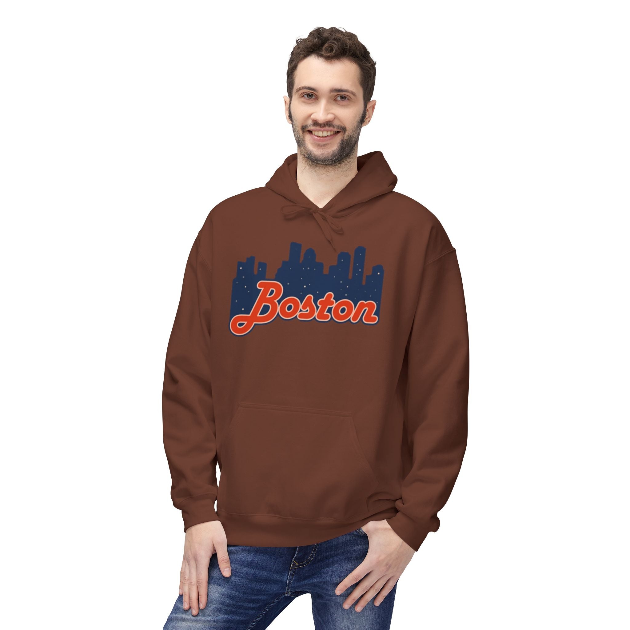 Boston Skyline Hoodie – Retro Script City Sweatshirt