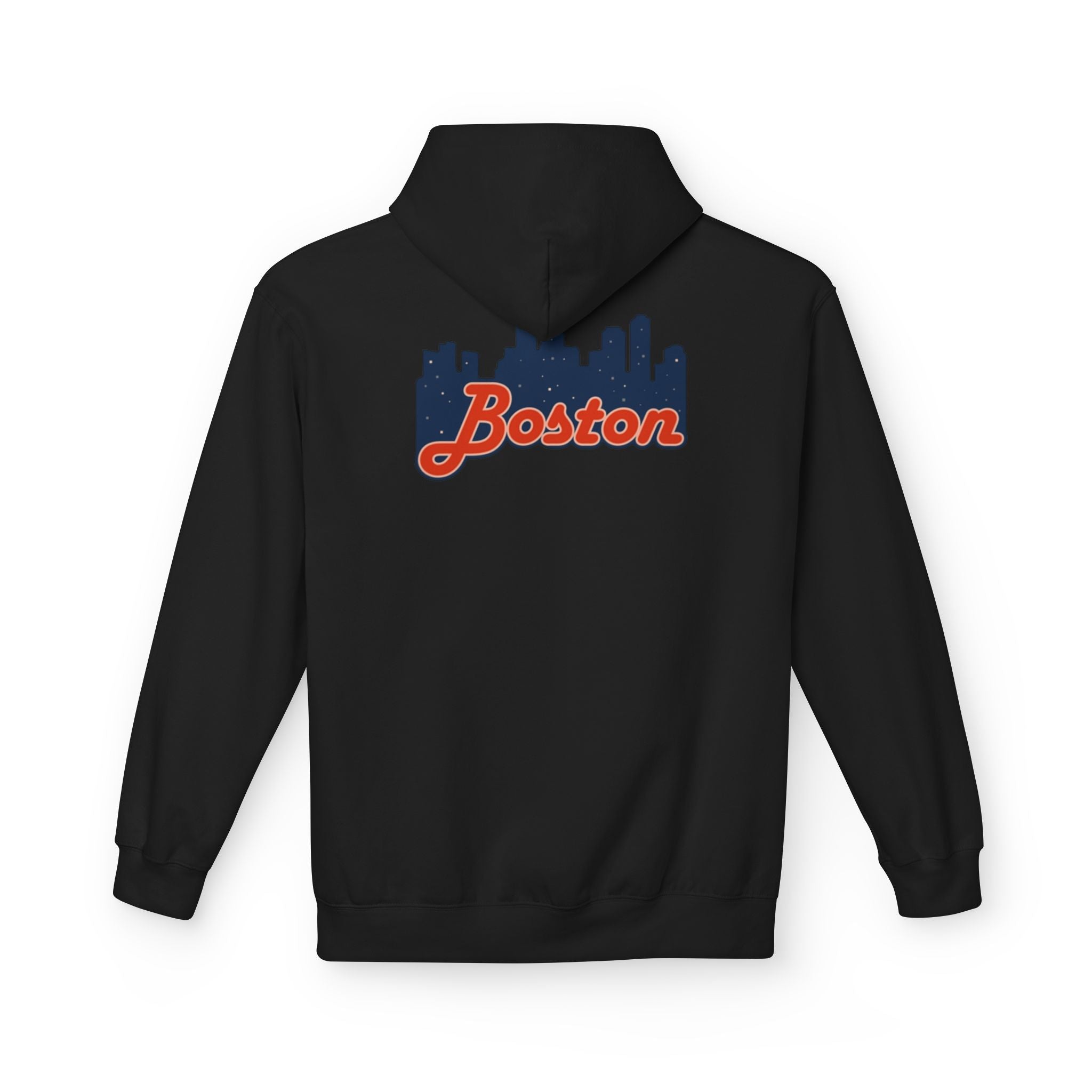 Boston Skyline Hoodie — Retro Script City Skyline Pullover