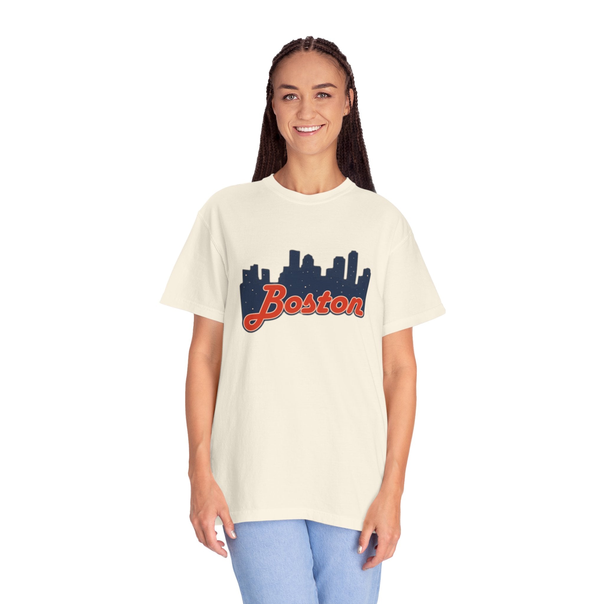 Boston Skyline T-Shirt — Retro Script City Tee