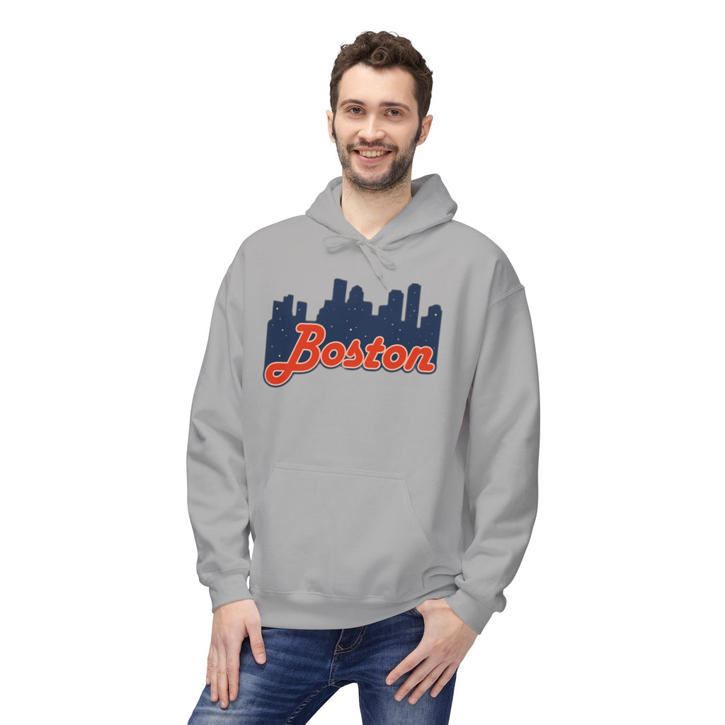 Boston Skyline Hoodie – Retro Script City Sweatshirt