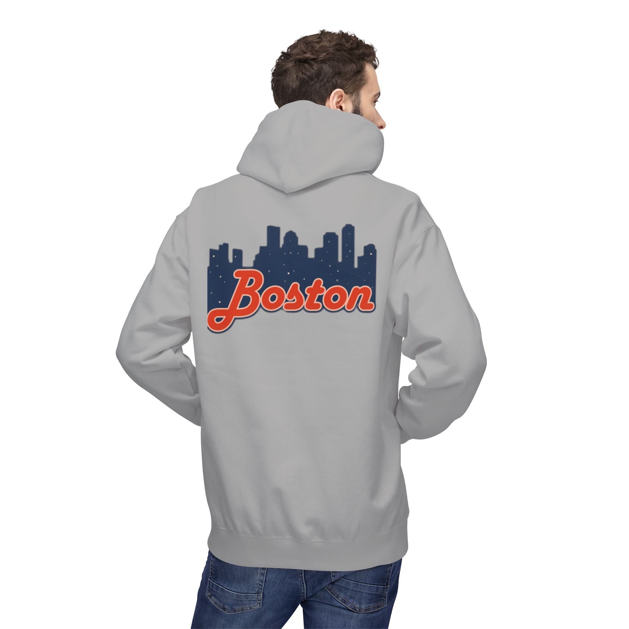 Boston Skyline Hoodie – Retro Script City Sweatshirt