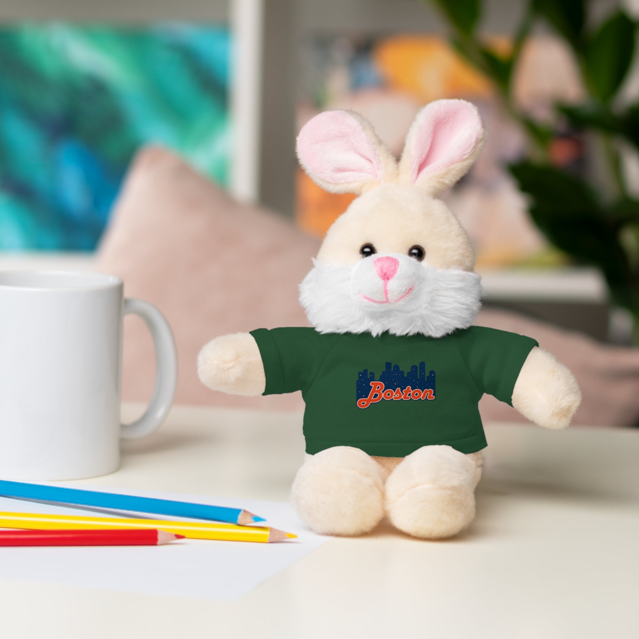 Boston Skyline Teddy Bear with 'Boston' Tee — Plush Souvenir Gift