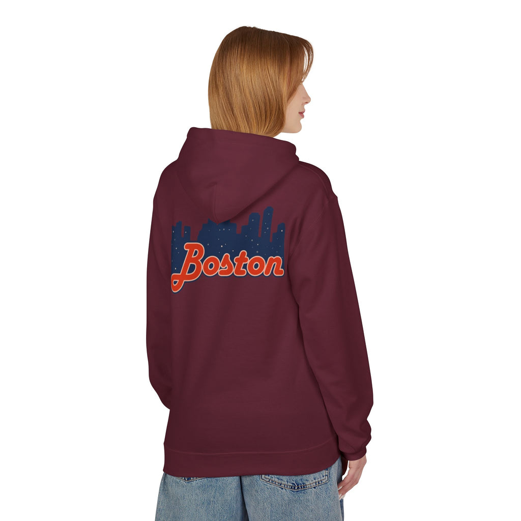 Boston Skyline Hoodie – Retro Script City Sweatshirt